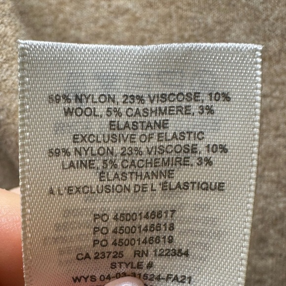 Small Wilfred Light Brown Wool Cashmere Long Sleeve Sweater - Picture 3 of 4